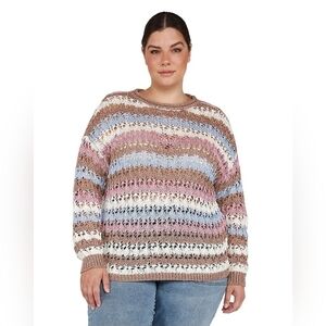 Dex Knit Vanilla Stripes Sweater Sz 2X